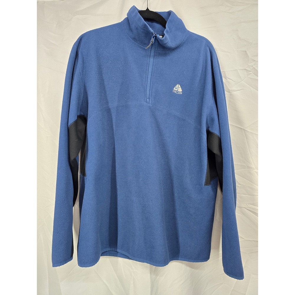 Nike ACG Therma-FIT Fleece‎ Quarter Zip Pullover Blue Mens XL Jacket 1233